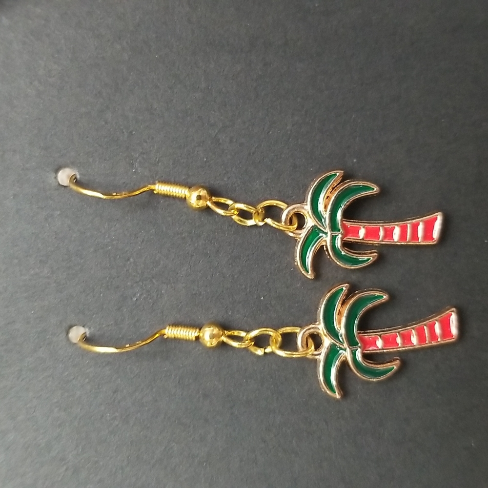 Palm tree earrings.